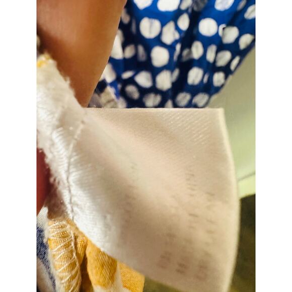 BUSAYO COLLECTIVE Colorblock Polka Dot Print Button Front Tie Waist Dress 10 - Picture 10 of 10